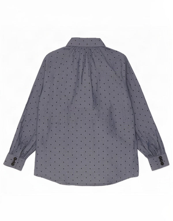 Massimo Dutti Blusa Camisa Mujer EU 40 Azul Medio Algodón Geométrico
