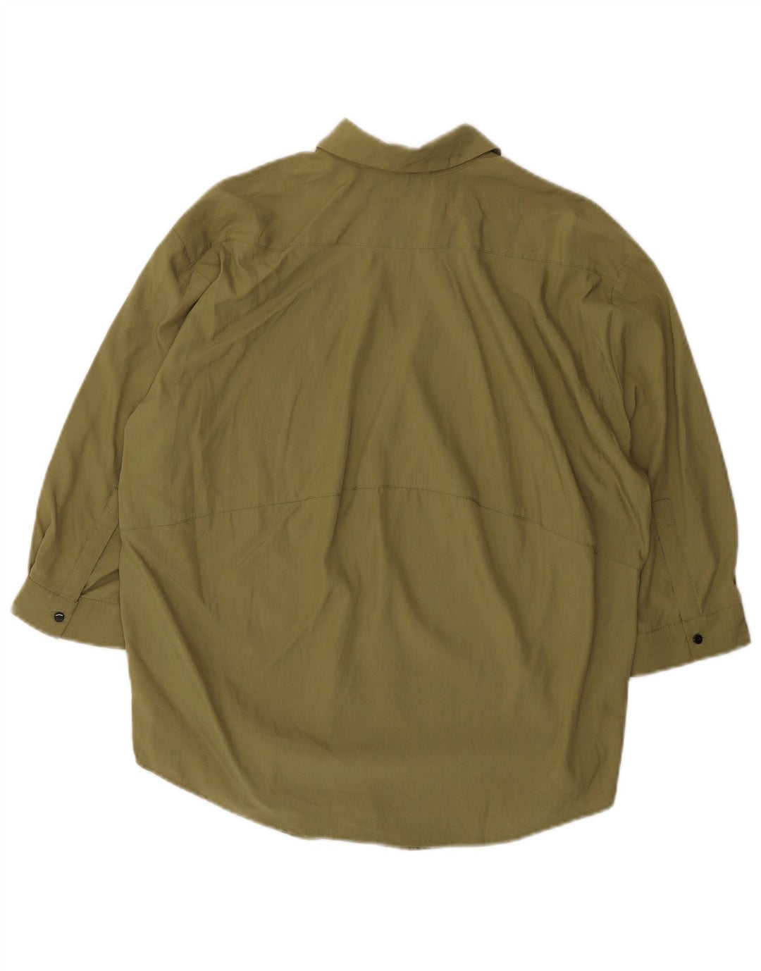 Zara Camisa tipo jersey extragrande con manga 3/4 para mujer UK 6 XS Khaki Lyocell