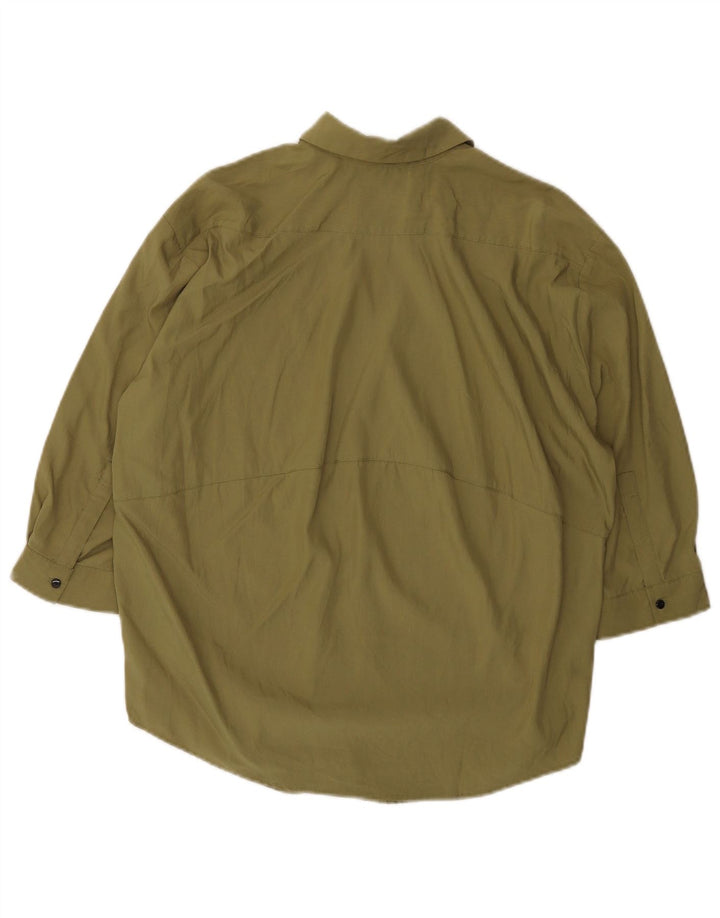 Zara Camisa tipo jersey extragrande con manga 3/4 para mujer UK 6 XS Khaki Lyocell