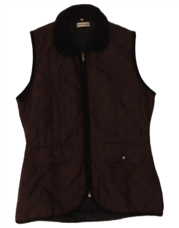 Sud Express Chaleco acolchado para mujer UK 44 Nylon marrón medio