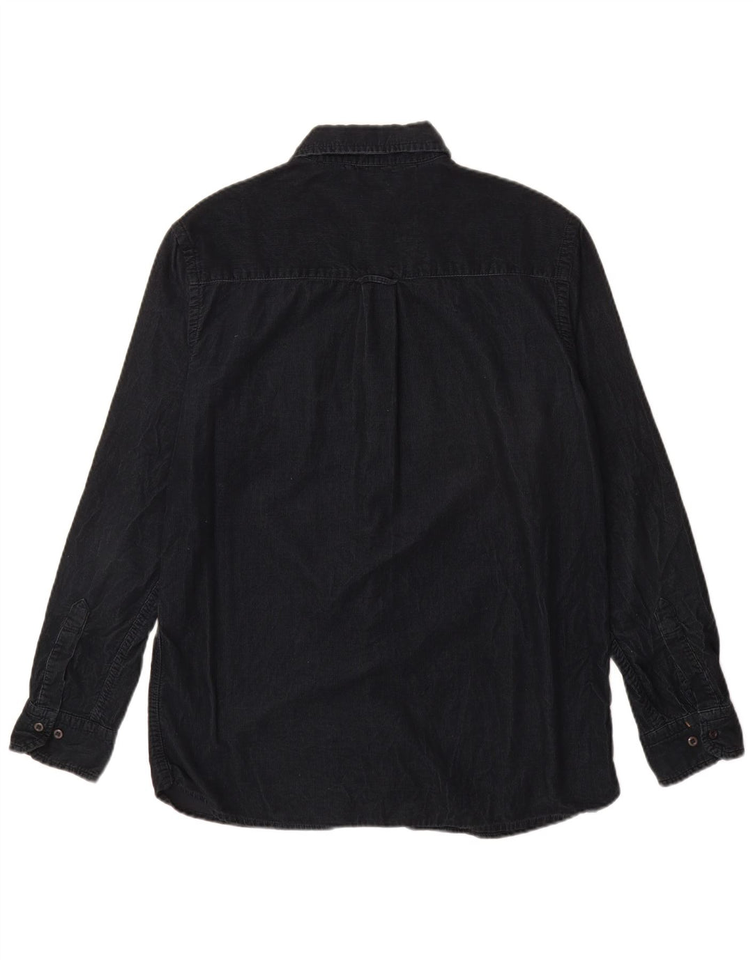 Carrera Camisa de pana para hombre Grande Algodón azul marino