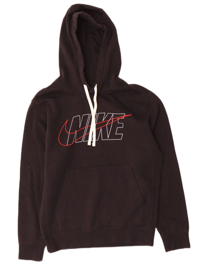 Nike Sudadera con capucha gráfica para hombre, talla pequeña, algodón negro