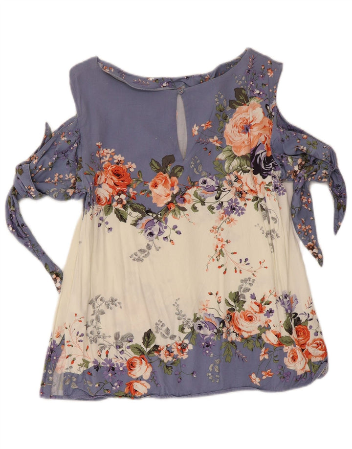 Oasis Blusa sin mangas para mujer UK 8 Small Multicolor Floral Viscosa