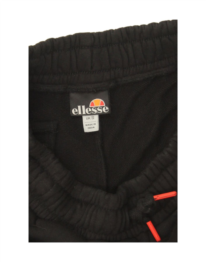 Ellesse Pantalones cortos deportivos para hombre pequeños de algodón a rayas negras