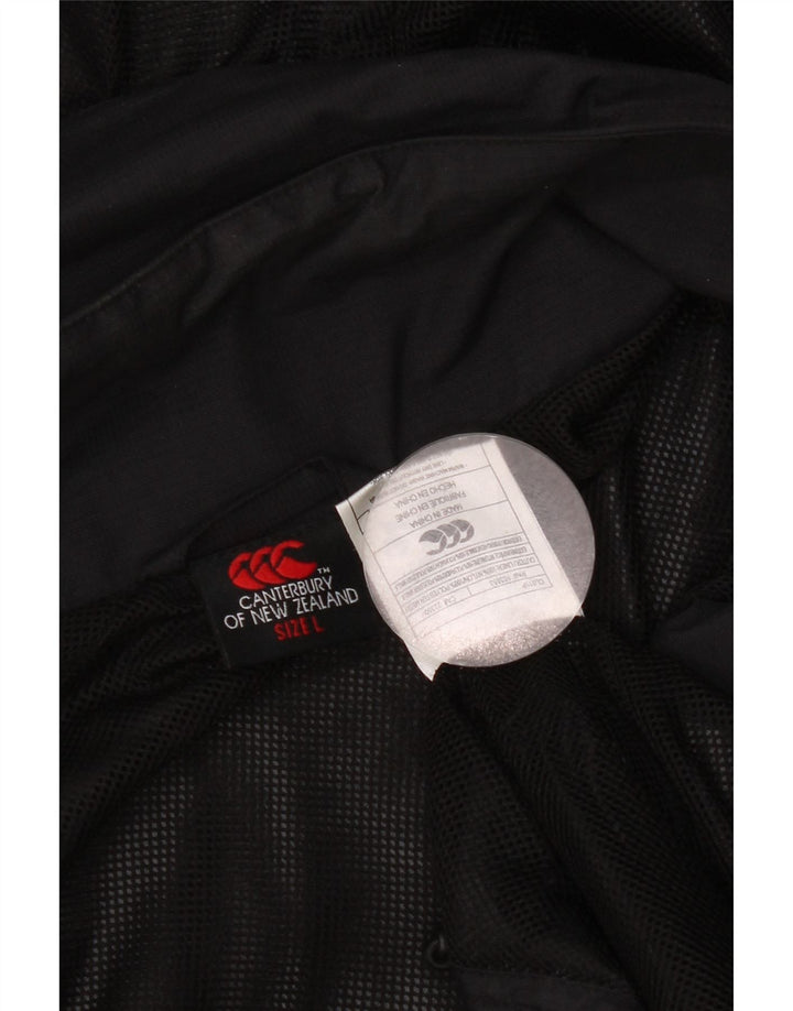Canterbury Chaqueta impermeable con capucha para hombre, talla 40, nailon negro grande
