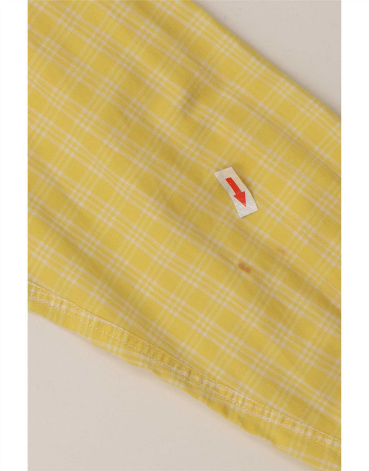 Camisa Brooksfield para hombre talla 41 Algodón a cuadros amarillo grande