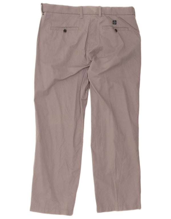 Marks & Spencer Pantalón chino recto azul Harbor para hombre W36 L29 Gris