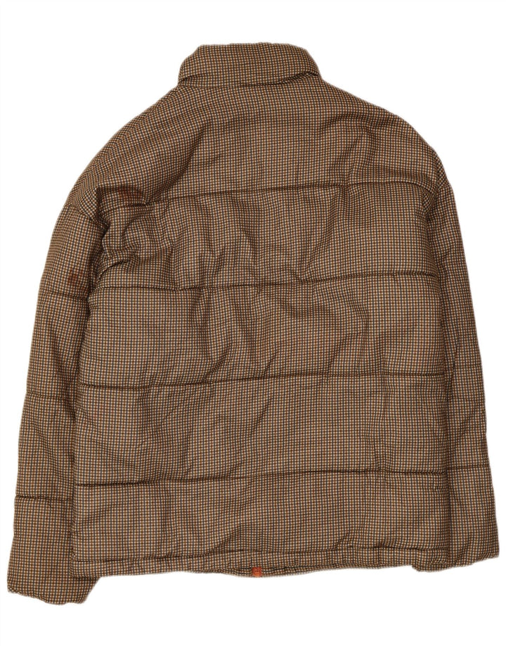 Jack & Jones Chaqueta acolchada para hombre UK 36 Small Marrón Cuadros Poliéster