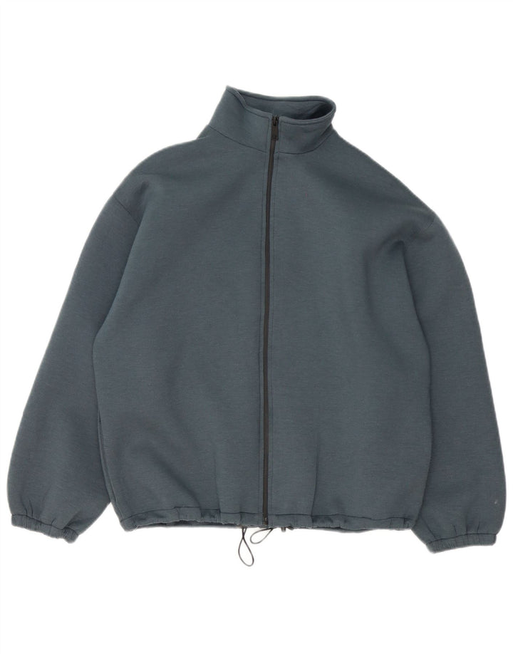 Zara Mujer Oversize Chándal Top Chaqueta UK 10 Small Azul Poliéster