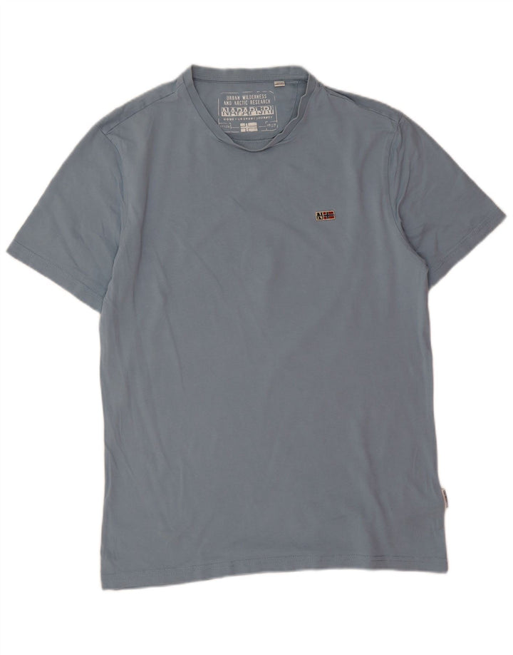 Napapijri Hombre Camiseta Top Azul Medio Algodón