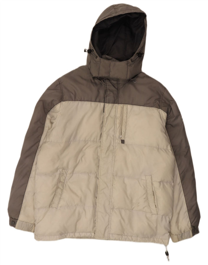 Champion Chaqueta acolchada con capucha para hombre, Reino Unido 40, color gris grande