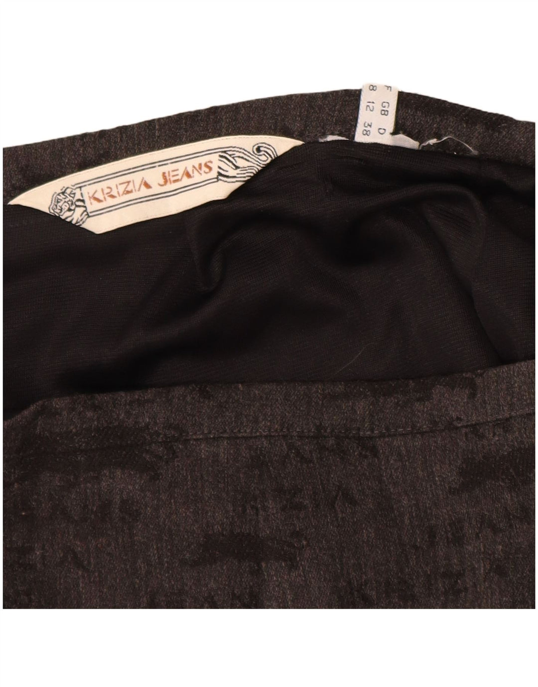 KRIZIA JEANS Falda lápiz gráfica para mujer UK 12 Medium W28 Gris