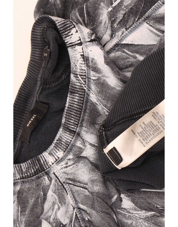 Diesel Hombre Sudadera Gráfica Jersey Pequeño Algodón Negro