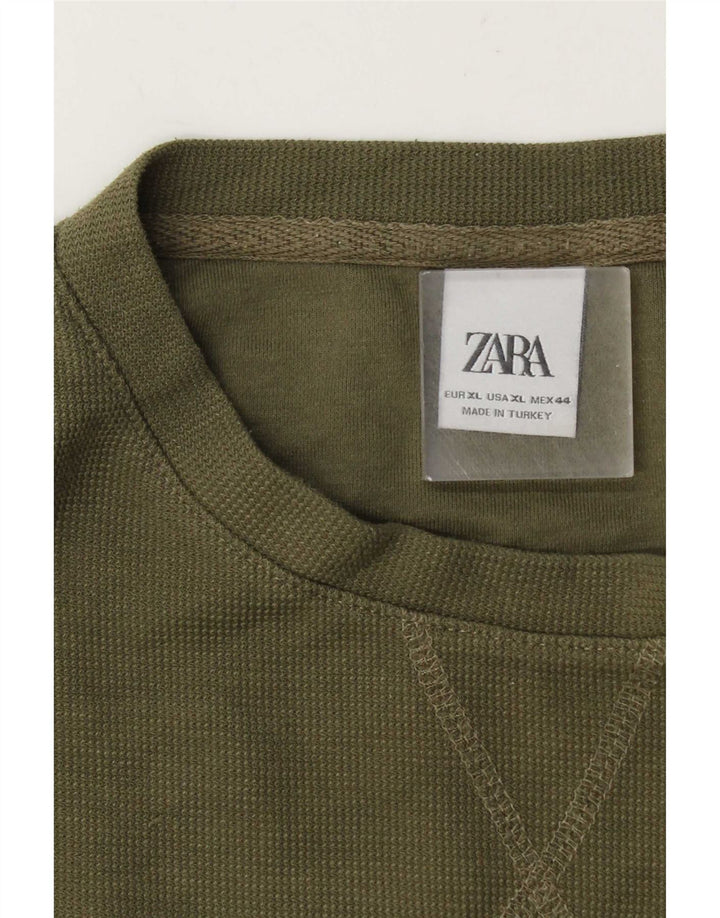 Zara Hombre Camiseta Top XL Caqui