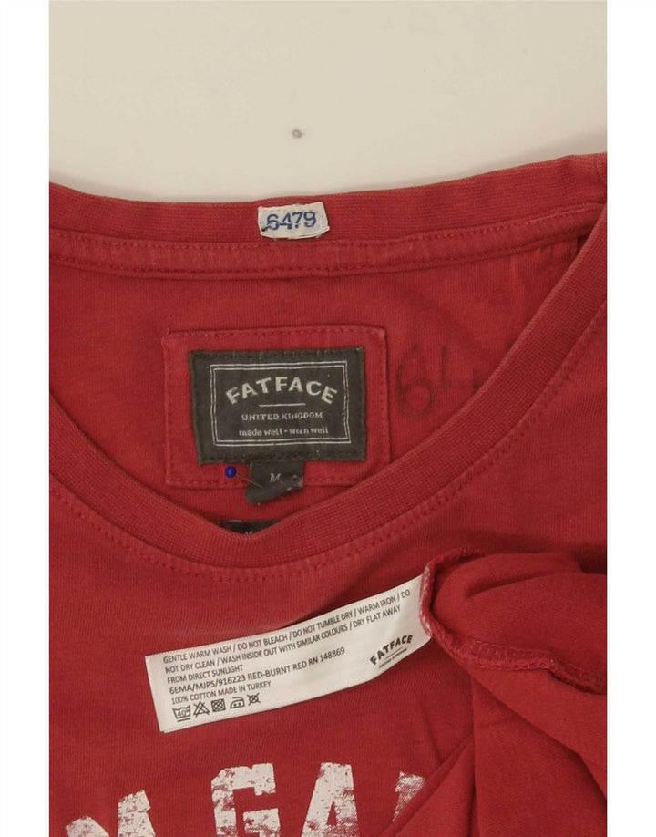 Camiseta con gráfico de Gran Bretaña para hombre de Fat Face Top mediano de algodón rojo