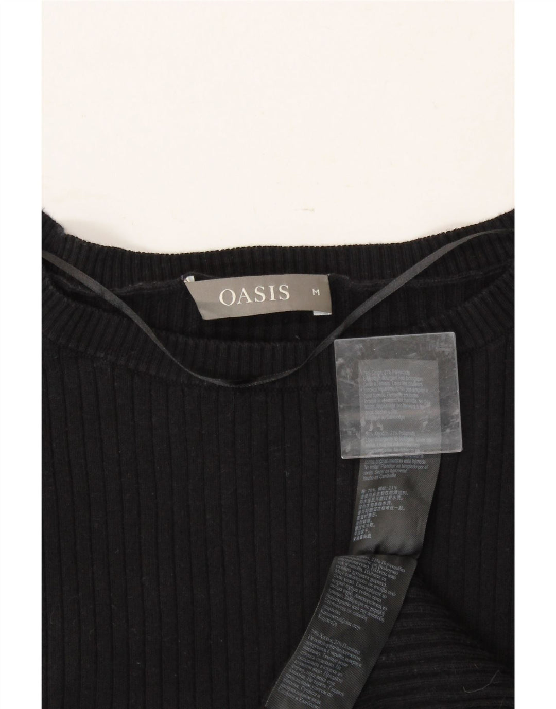OASIS Womens Boat Neck Jumper Sweater UK 14 Medium Black Cotton Vintage Oasis and Second-Hand Oasis from Messina Hembry 