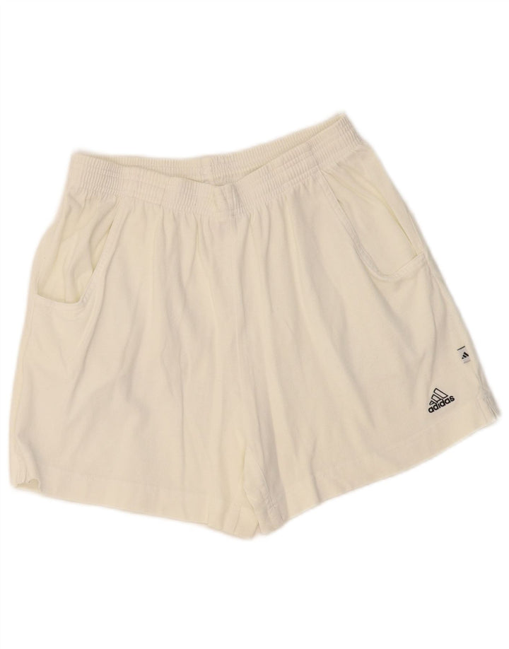ADIDAS Pantalones cortos deportivos para mujer Reino Unido 40 Grande Algodón blanco roto