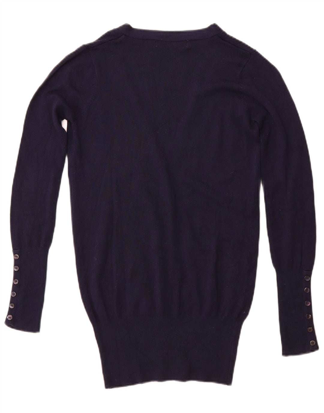 ZARA Mujer Cárdigan Suéter UK 10 Small Azul Marino Rayón