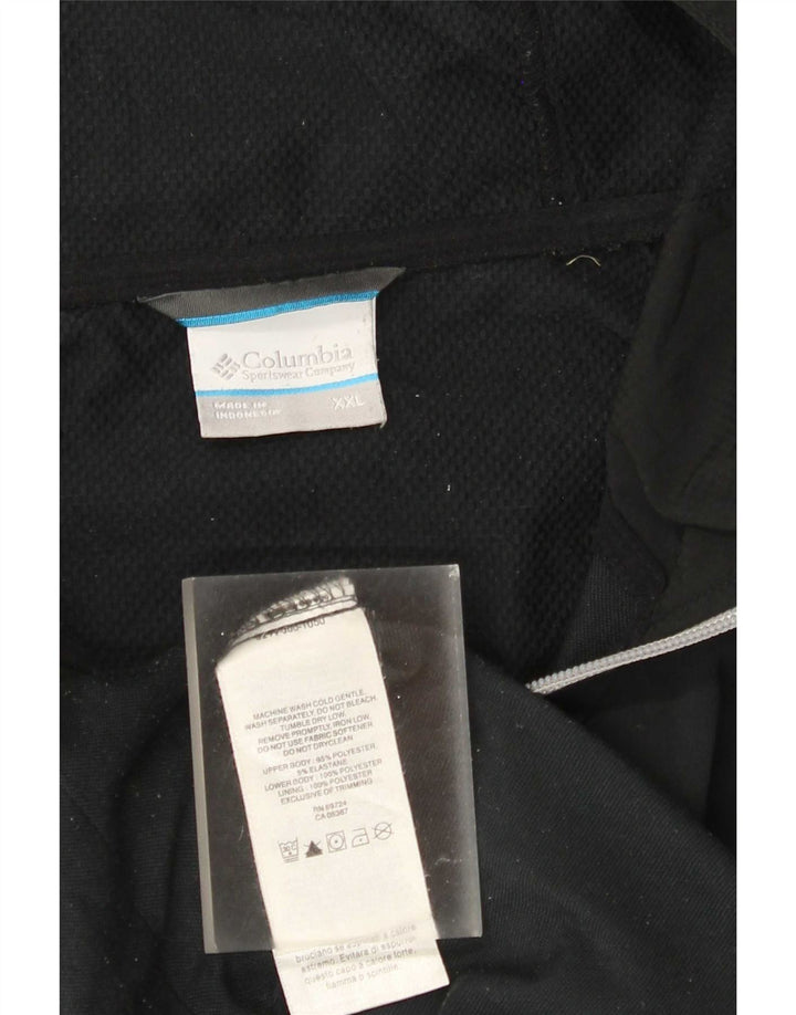 Columbia Chaqueta superior de chándal con capucha para hombre, 2XL, poliéster color block negro