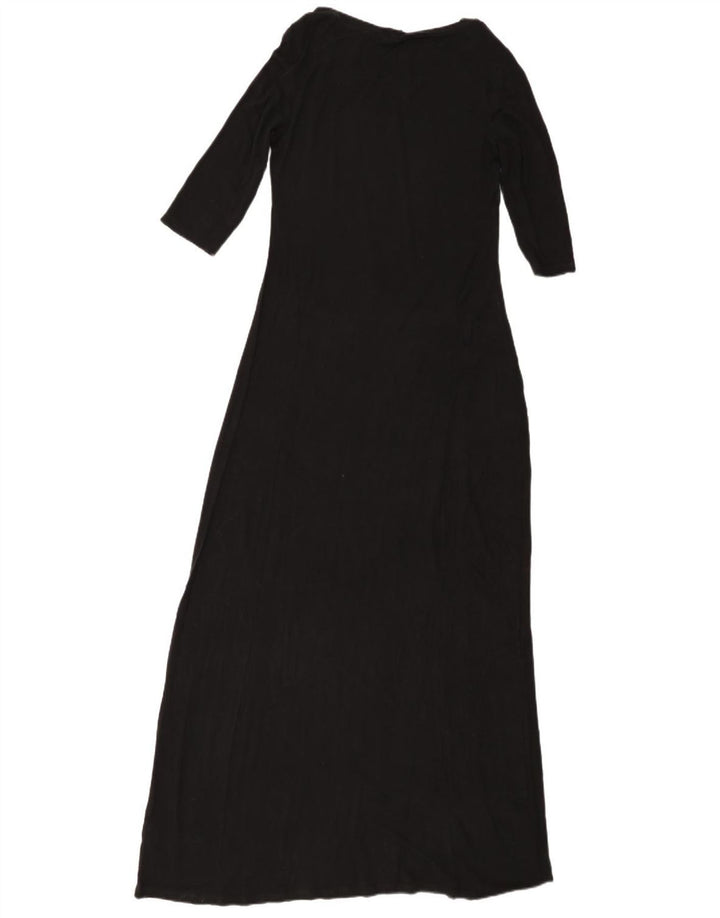 MOSSIMO Vestido largo de manga 3/4 para mujer UK 40 Small Rayón negro