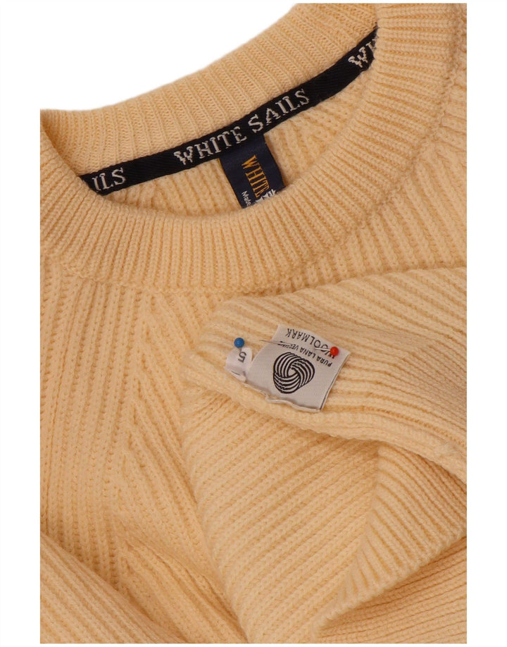 Jersey De Cuello Redondo Para Hombre White Sails De Lana Beige Medio