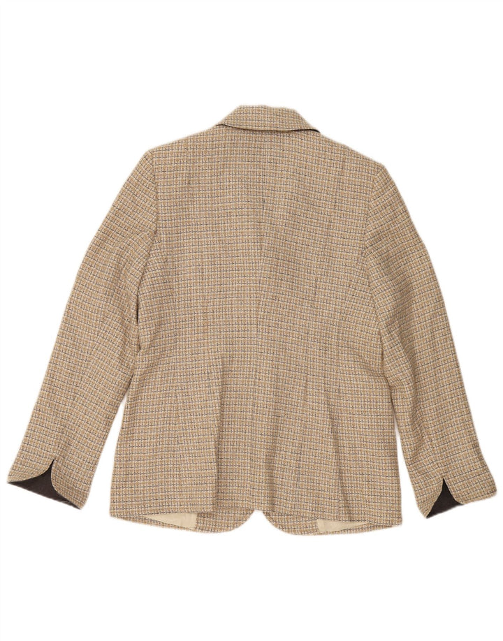 Barbara Kessels Chaqueta tipo blazer de 4 botones para mujer EU 38 Lana a cuadros beige mediana