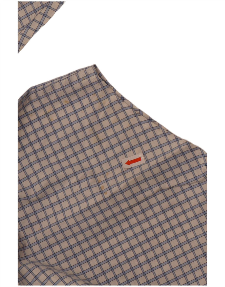 Eddie Bauer Camisa Hombre XL Blanco Cuadros Algodón