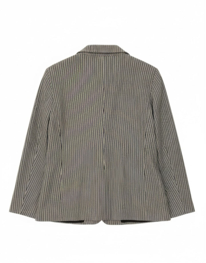 GIANFRANCO FERRE Womens 3 Button Blazer Jacket UK 18 XL Grey Striped