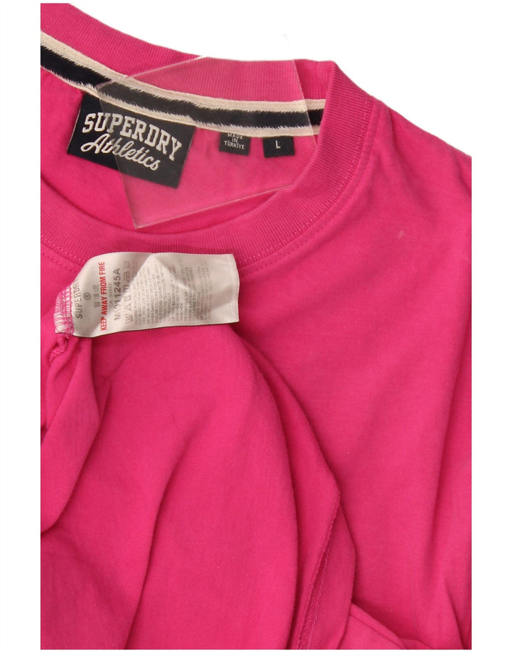 Superdry Camiseta para hombre Top Large de algodón rosa