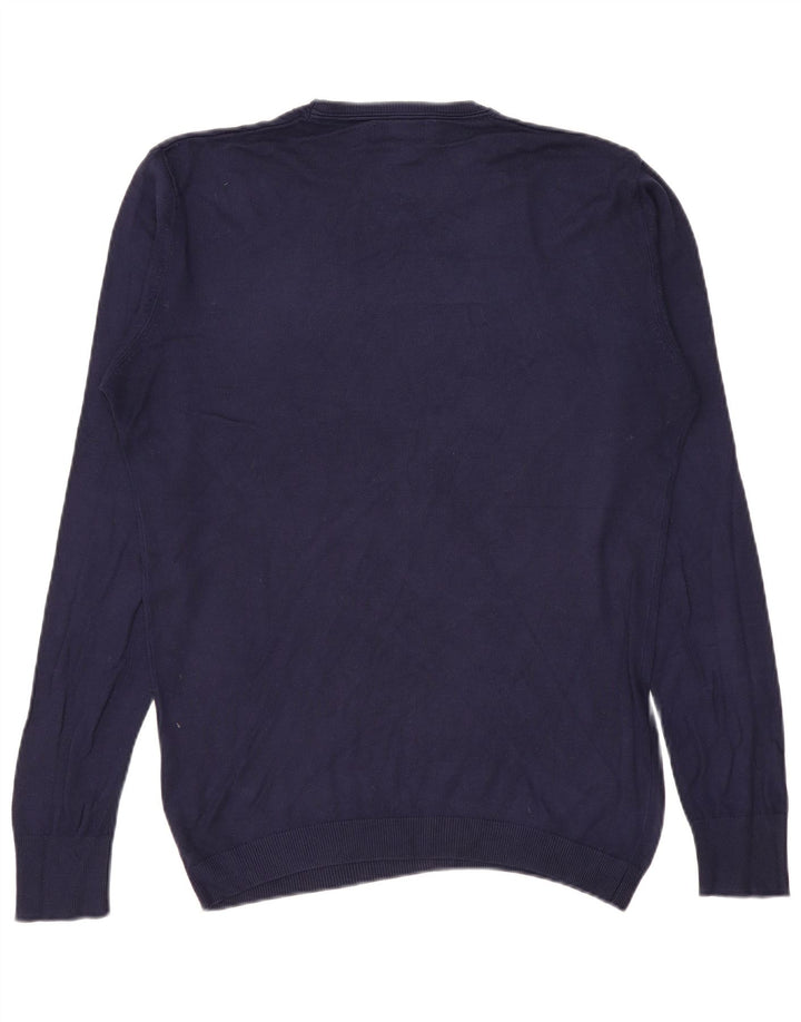 Zara Mens Crew Neck Jumper Sweater Grande Azul Marino