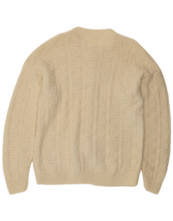 Vintage hombres Cardigan suéter grande beige