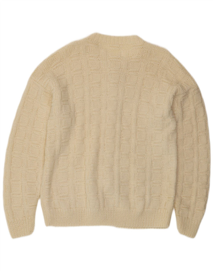 Vintage hombres Cardigan suéter grande beige