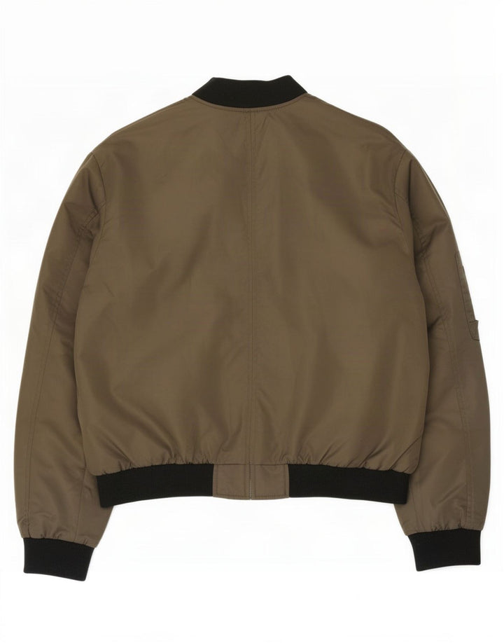 Zara Mujer Chaqueta Bomber Extragrande UK 44 Mediano Caqui Colorblock