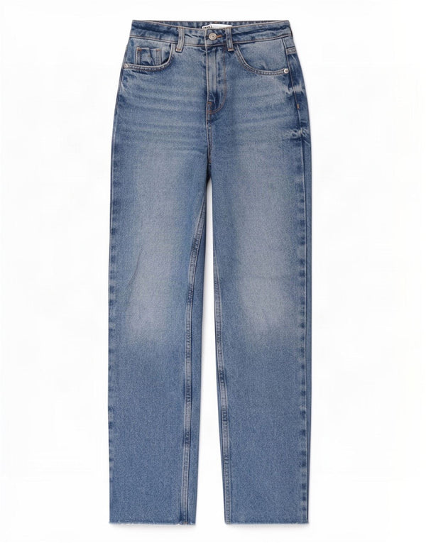 Zara Vaqueros Rectos Mujer EU 32 2XS W22 L28 Algodón Azul