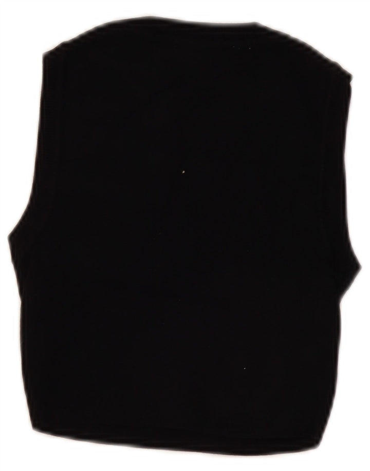 Zara Mujer Crop Vest Top UK 8 Small Viscosa Negra