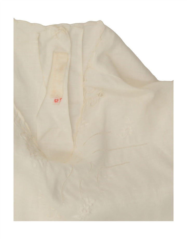 VINTAGE Womens Sleeveless Shirt Blouse IT 42 Medium White Vintage Vintage and Second-Hand Vintage from Messina Hembry 