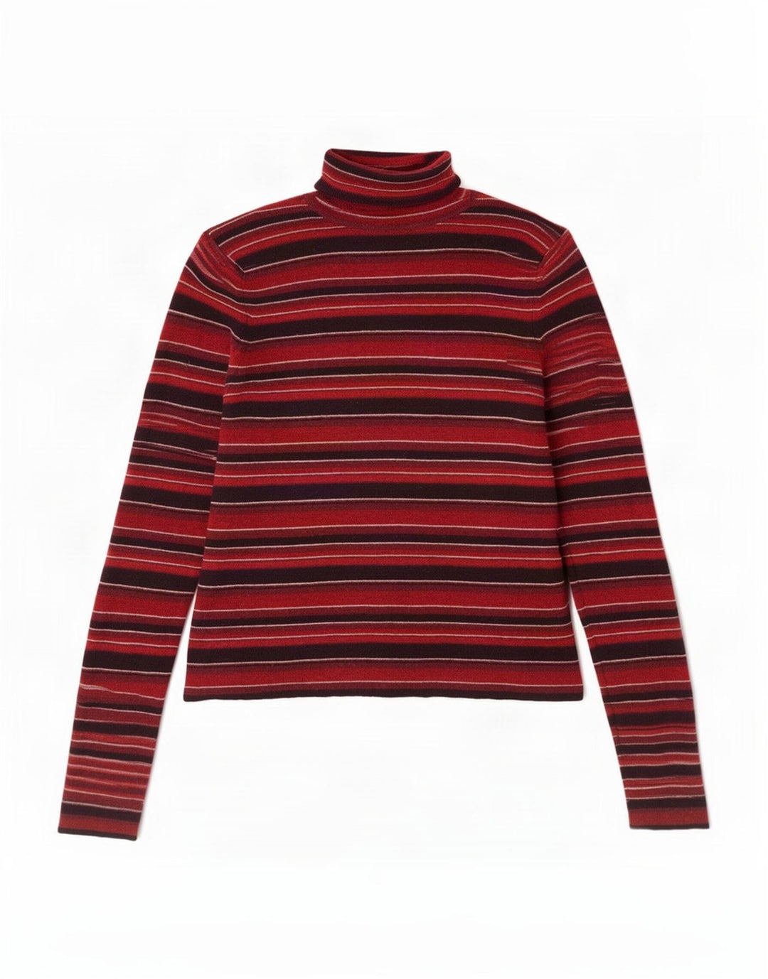 Brooks Brothers Suéter tipo jersey con cuello vuelto para mujer, talla 40, talla mediana, color rojo a rayas