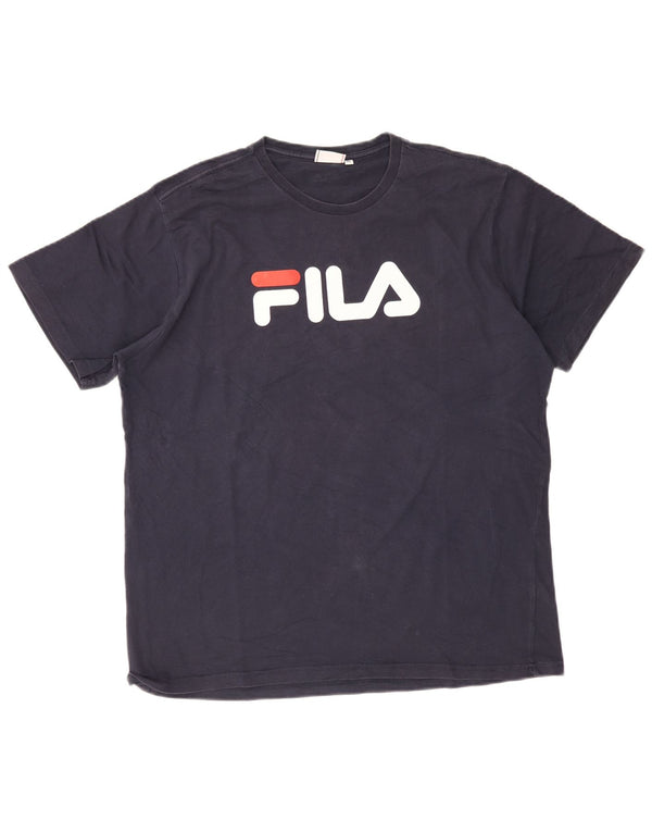 Fila Camiseta gráfica para hombre Top XL Algodón azul marino