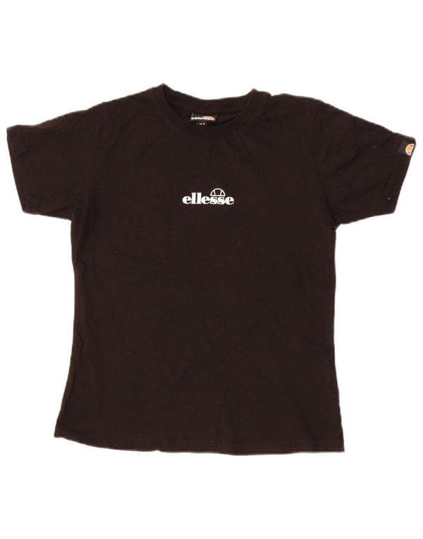 Ellesse Camiseta gráfica para mujer Top UK 8 Small Black Cotton