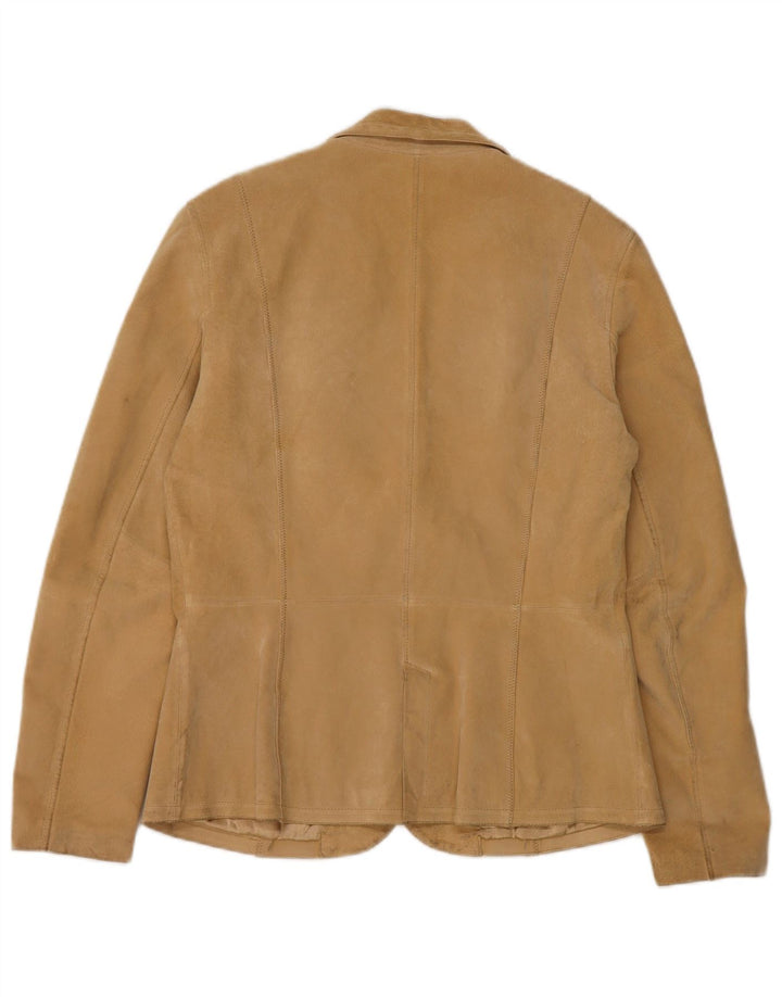 In Extenso Chaqueta tipo blazer de ante con 2 botones para mujer UK 44 Cuero beige medio