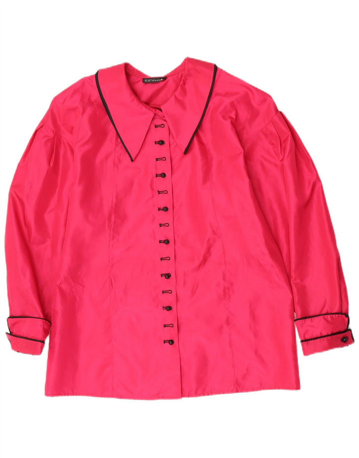 Lutz Teutloff Blusa para mujer UK 44 Grande Poliéster rosa