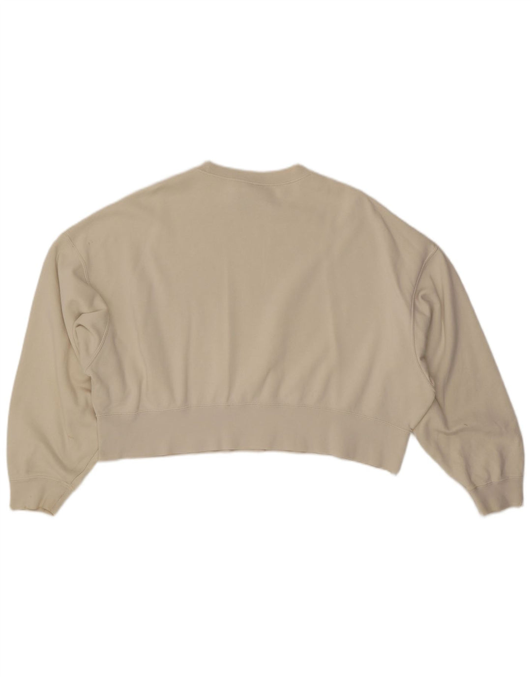 NIKE Mujer Crop Oversize Sudadera Jumper UK 10 Small Off White Cotton