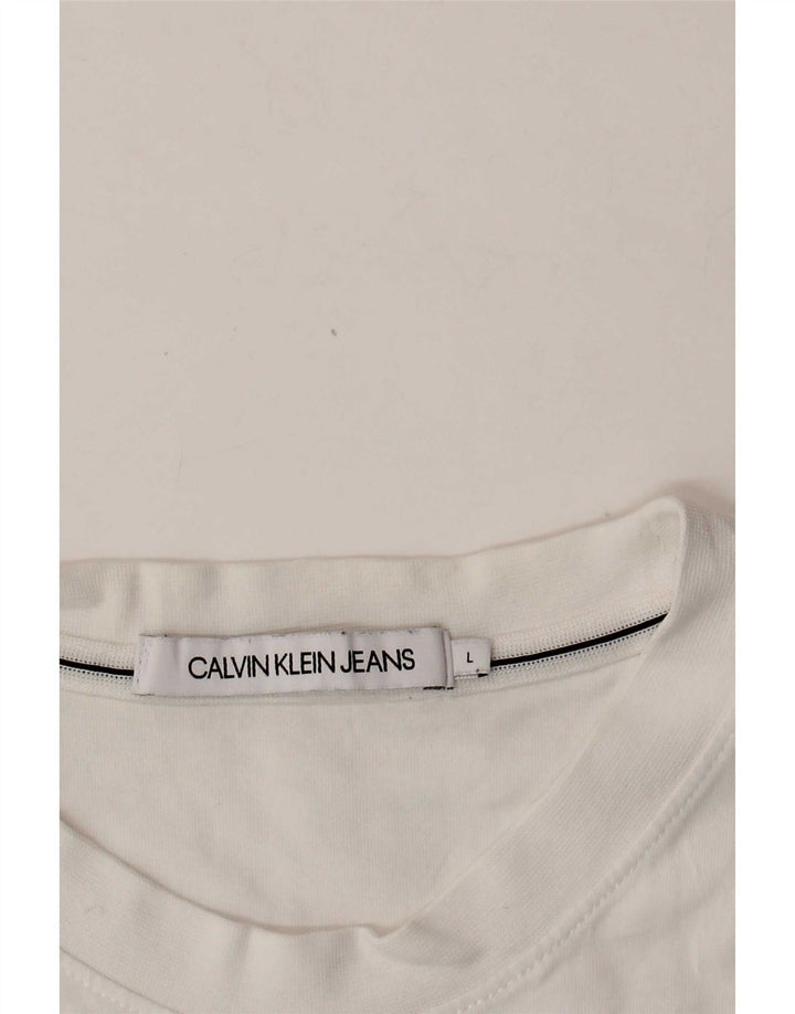 Calvin Klein Jeans Hombre Top Manga Larga Grande Blanco