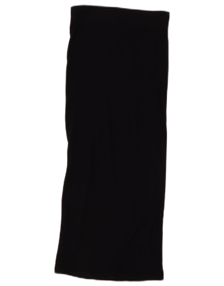 Zara Mujer Maxi Falda Pequeña W26 Nylon Negro