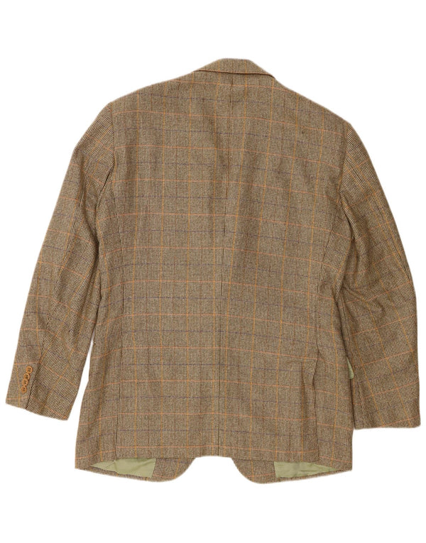 Abla Chaqueta tipo blazer de 2 botones para hombre IT 50 Large Lana de pata de gallo verde