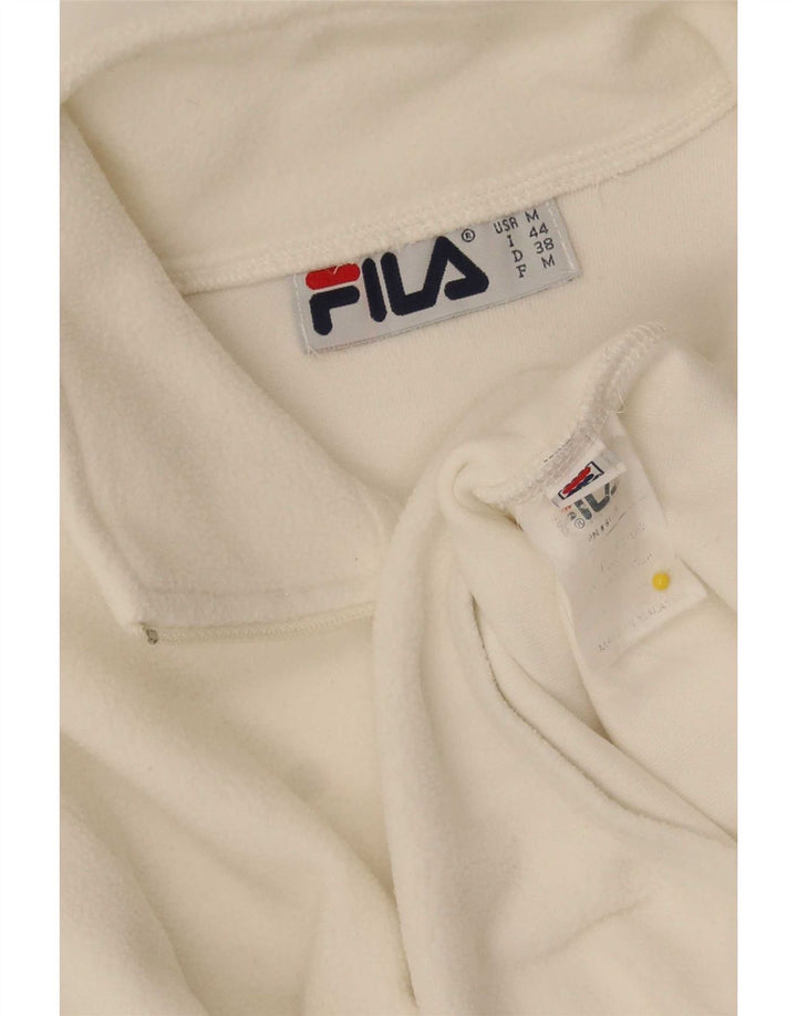 Fila Body de forro polar de manga larga para mujer UK 44 Poliéster blanco mediano