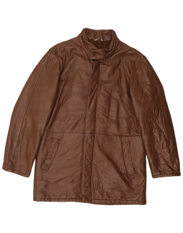 LAVORAZIONE ARTIGIANA Chaqueta de cuero para hombre IT 48 Cuero marrón medio