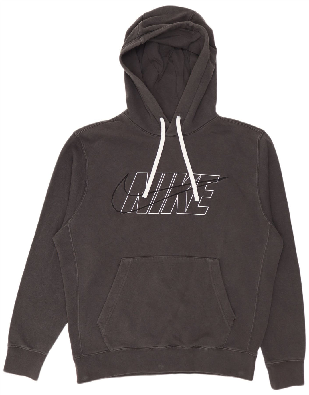 Nike Hombre Sudadera Con Capucha Gráfica Jersey De Algodón Gris Medio