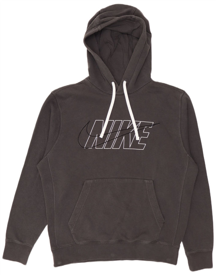 Nike Hombre Sudadera Con Capucha Gráfica Jersey De Algodón Gris Medio