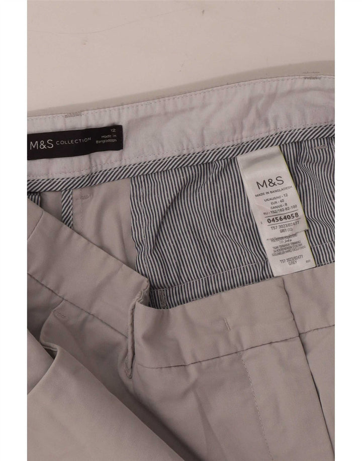 Marks & Spencer Pantalones cortos chinos para mujer UK 12 Medium W30 Algodón gris